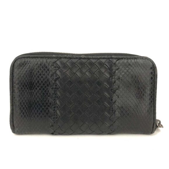 Bottega Veneta Intrecciato Lambskin Zip Around Long Wallet Black/2BG4354 - Picture 4 of 8